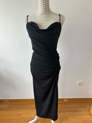Zara draped black dress size large like new