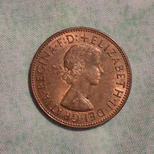Queen Elizabeth II 1966 England Penny coin