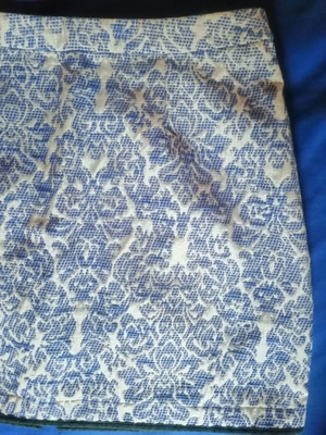 Φούστα New Look embroidery μεταχειρισμένη, μέγεθος S/M, λευκή και μπλε