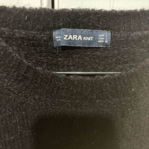 Zara knitted black long sweater like new, size L