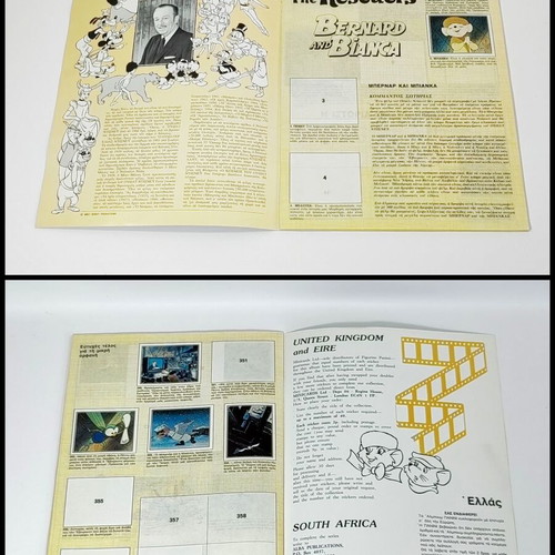 Bernard and Bianca The Rescuers Panini Sticker Album 1978 like new