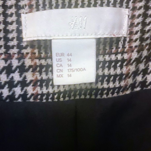 H&M women's Prince of Wales checked blazer size 44 XL/XXL like new