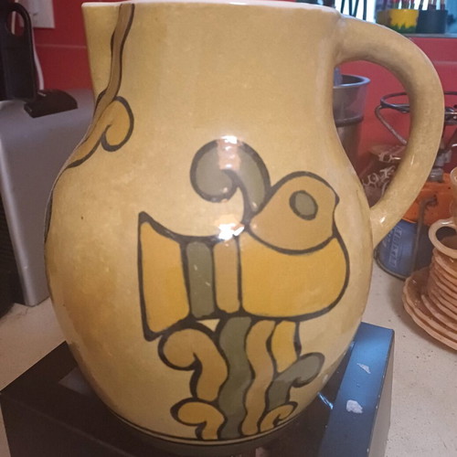 Tanagra ceramic pitcher used, hand-painted