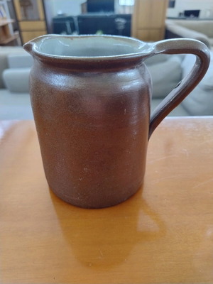 Clay jug 0.5 L with rough non-matte surface, like new