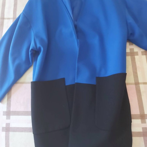 Calvin Klein colorblock coat jacket in royal blue and black, like new