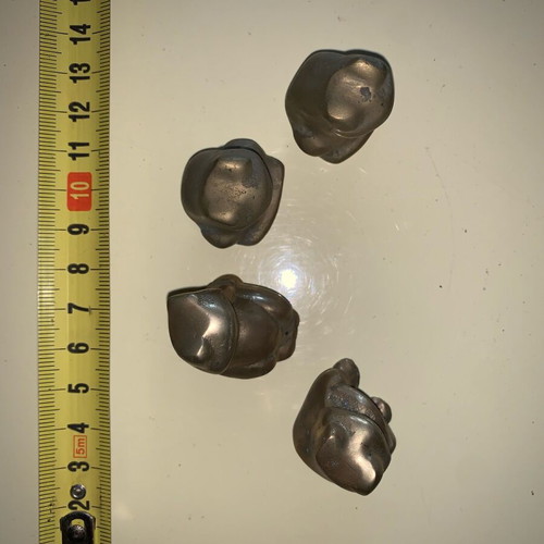 Set of 4 vintage brass frog figurines new