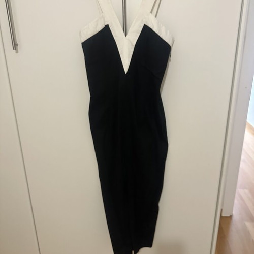 Nadia Rapti midi dress black with white details like new