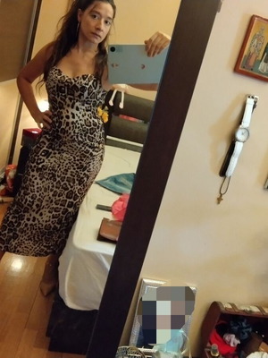 Zara animal print dress used, size S, black and beige