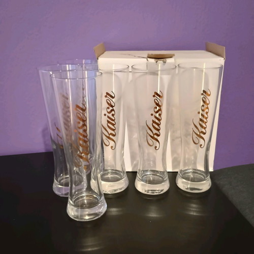 Kaiser 0.5lt beer glasses new, set of 6
