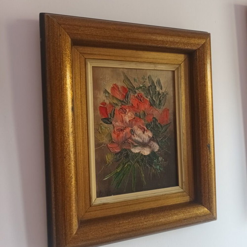 Oil painting used, 40x35 cm with solid wood frame