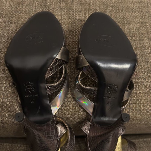 Just Cavalli sandals new, size 37, leather with rhinestones
