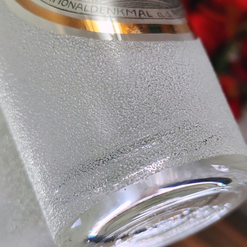 Niederwalddenkmal vintage German ice glass with gold rim