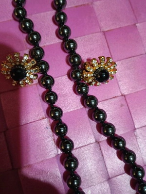 Hematite necklace and earrings set new, black
