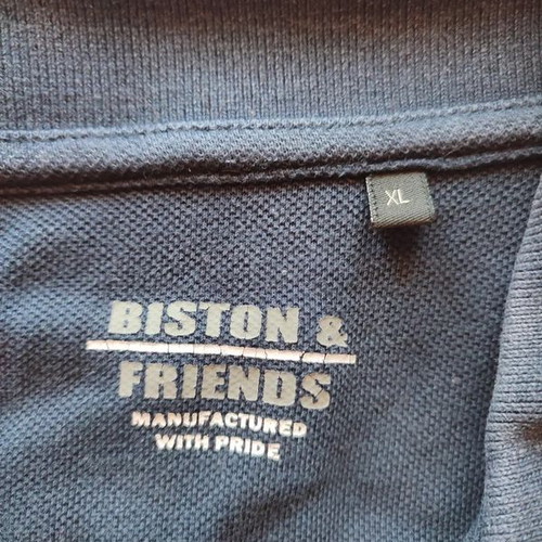 Polo Biston & Friends XL used, dark blue with white stripes