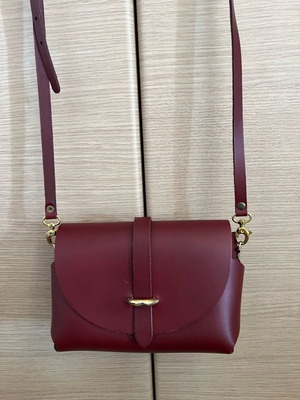 Leather crossbody bag burgundy new