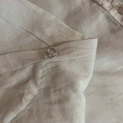 Kaftan shirt XXL used, 100% cotton with beige soft patterns, belt