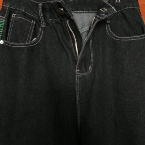 Baggy Jeans Y2K Streetwear with Skull & Stars Embroidery, new, black