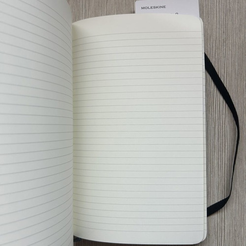 Moleskine black notebook with embossed cover