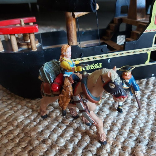 Pirate wooden ship Barbarossa used with Papo figures like new