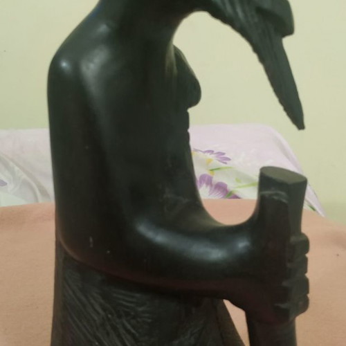 Vintage wooden carved sculpture used from Egypt 30 cm tall