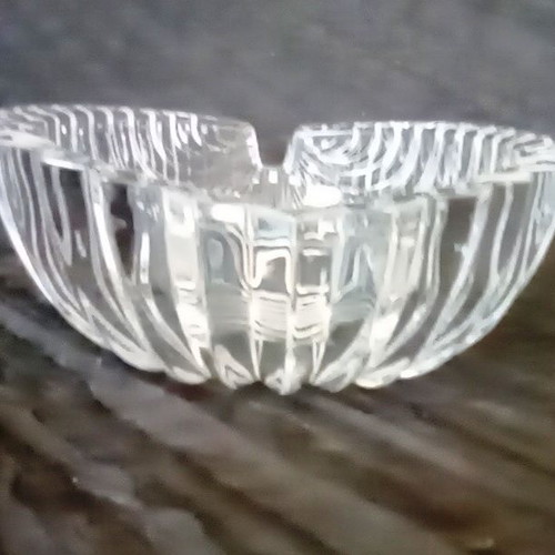Crystal ashtray shell design like new, decorative bowl 10 cm