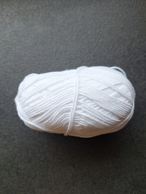 White knitting yarn