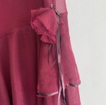 Skirt L, brown and red, heavy elastic fabric with lining