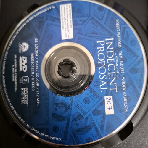 Indecent Proposal DVD used with subtitles