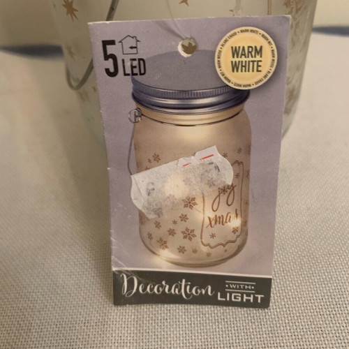 Christmas light jar new with Santa Claus design