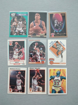 Vintage New York Knicks NBA trading cards, 9-card lot