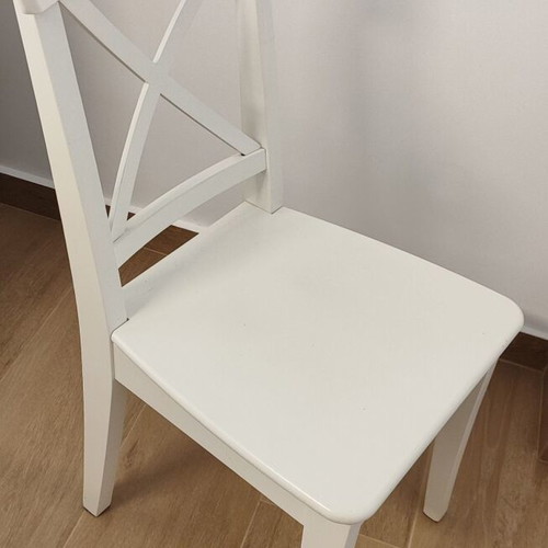 Ingolf dining chair Ikea like new, solid wood, white acrylic