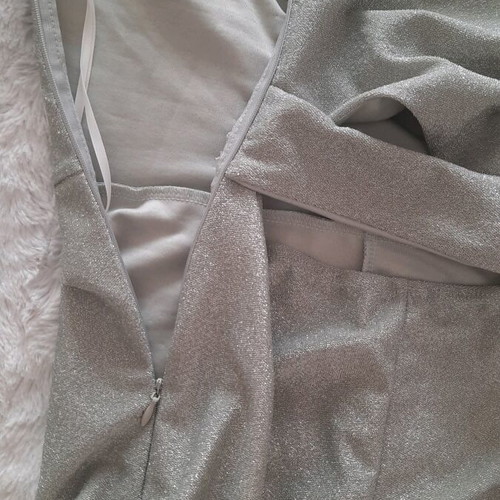 Lurex one-piece jumpsuit new, size Large 40/42, light gray green