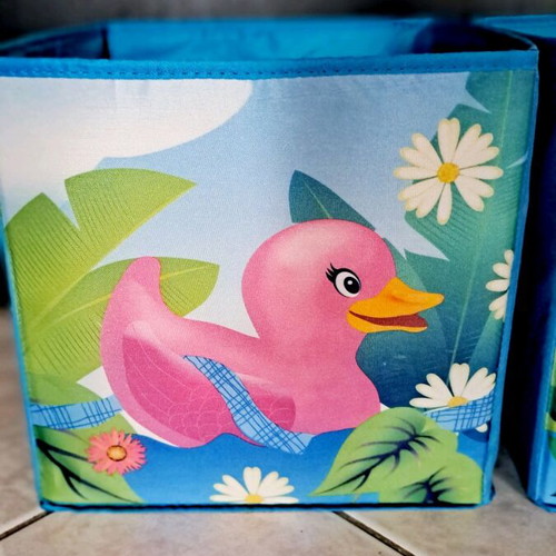 Children's storage boxes used, set of 2 with duck designs