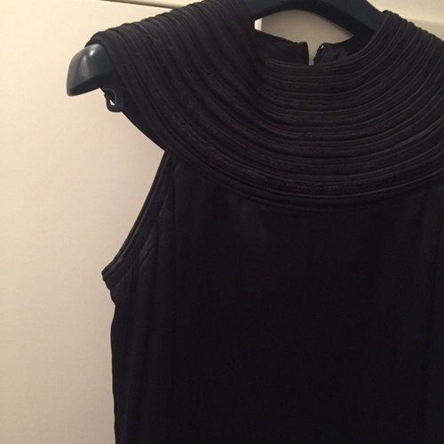 Emporio Armani Satin Dress Black Very Impressive Small Super Mini Neckline Cleopatra