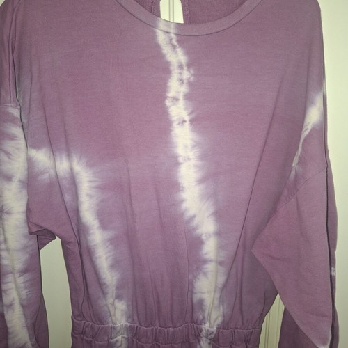 Jumpsuit sweatshirt like new, elastic waist, purple