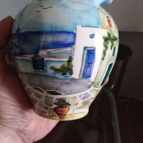 Ceramic vase used with Santorini painting