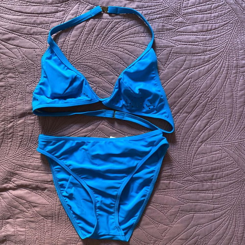 Ostraco bikini new, size 46, blue with laser-cut details