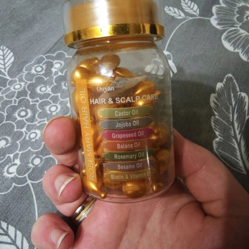 Hair Oil Capsules with 7 oils like new, 60 capsules for strong hair