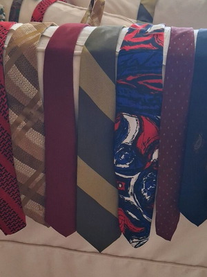 Ties used, pack of 10 multicolored, some silk and branded