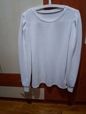 Shein women's long sleeve blouse new, white, size L