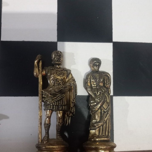 Chessboard 45×45 with used bronze pieces Hellenistic-Roman style