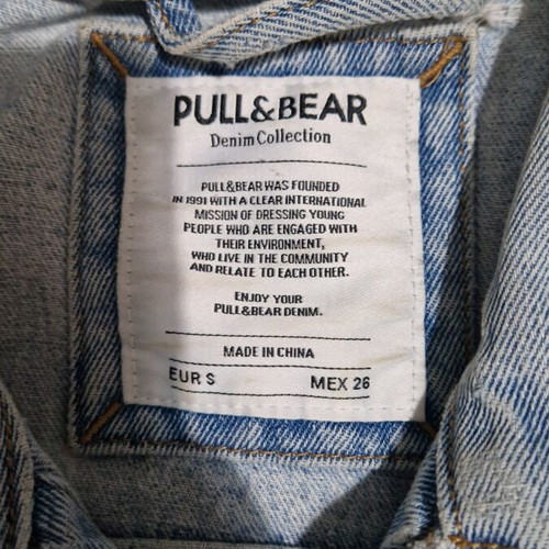 Pull & Bear women's oversized blue denim jacket used, long