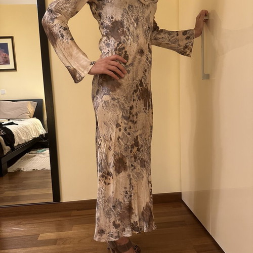 Zara dress with draped neckline and marble print new with tags