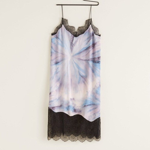 Mango dress medium new, blue satin with -  10,00 - Vendora.cy