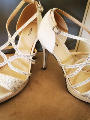 Migato bridal shoes used, white with strass, size 39