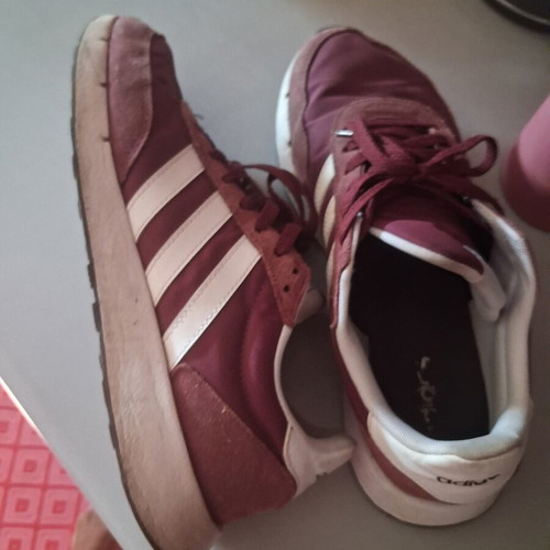 Adidas unisex athletic shoes size 43, white and red