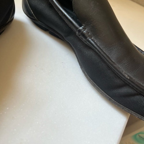 Gucci loafers ανδρικά μεταχειρισμένα, δέρμα με ύφασμα, νούμερο 42,5
