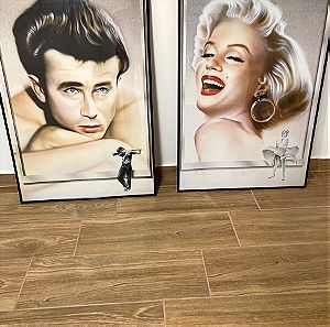 Μεγάλη κορνίζα James Dean & Marilyn Monroe