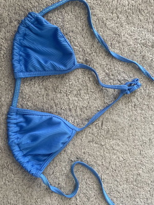 Decoro women's bikini new, blue ribbed texture, adjustable ties