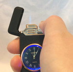 Gas Lighter with Clock New, Windproof